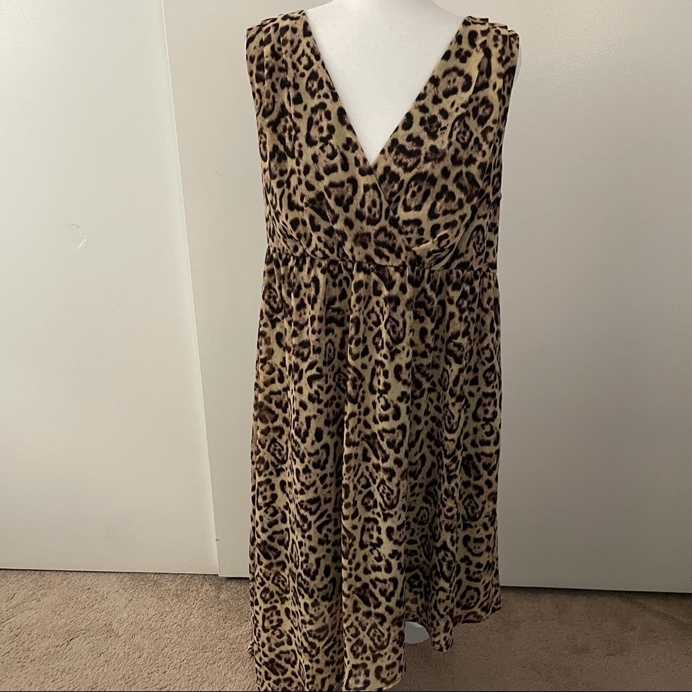 Leopard Asymmetrical Chiffon Dress